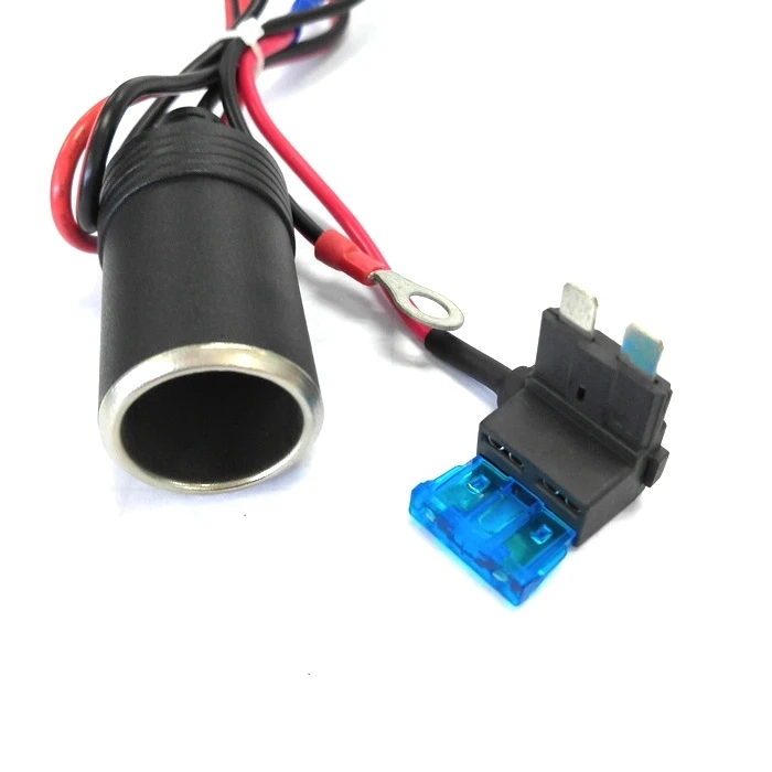 RoHS 5V 3A mini fuse car cigarette lighter socket plug extension cable male plug for power car
