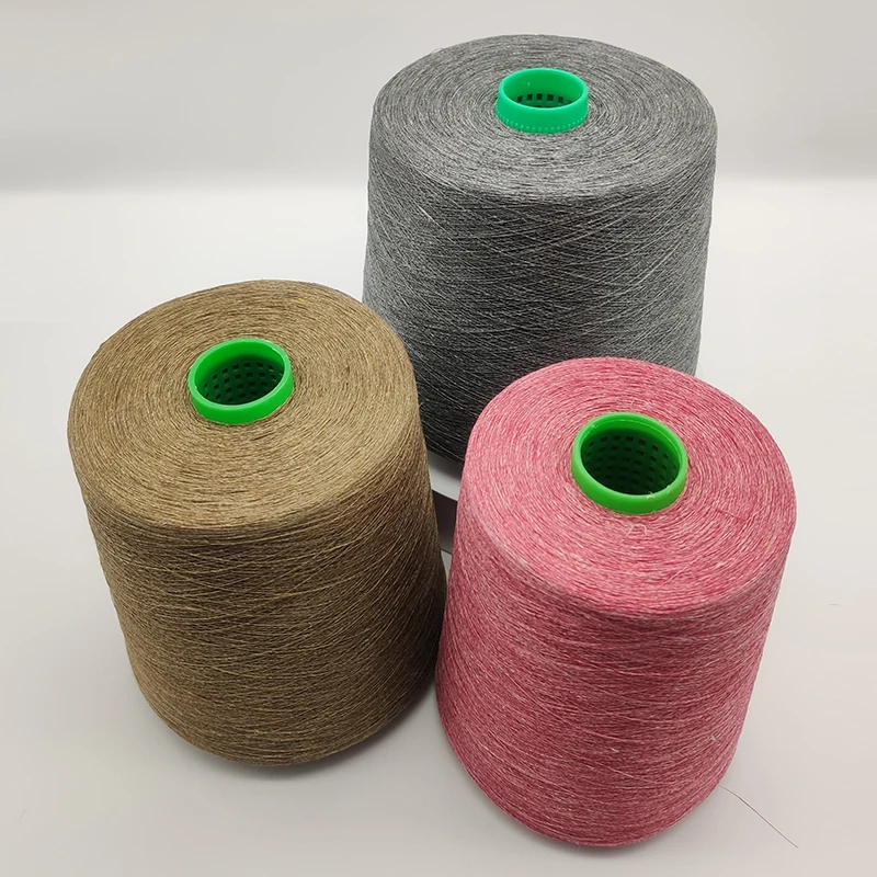 eco friendly packaging cone yarn 100 linen knitted sweater RING SPUN 1ply 24nm stocked Top dyed melange yarn