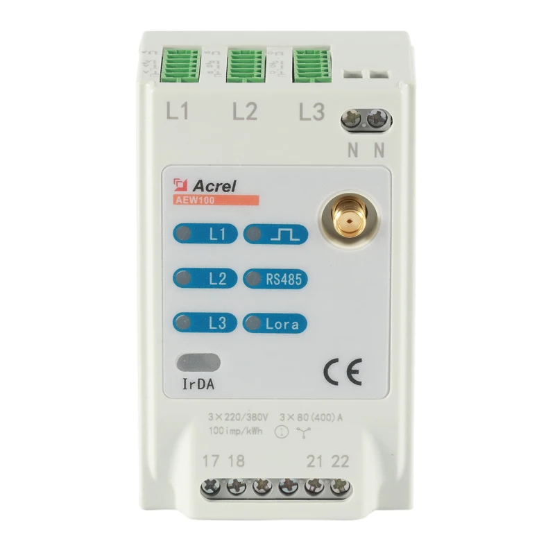 Acrel AEW100-D160R CE 470MHz Wireless temp monitor 3 Phase Energy Power Meter With Cts Piercing Connect
