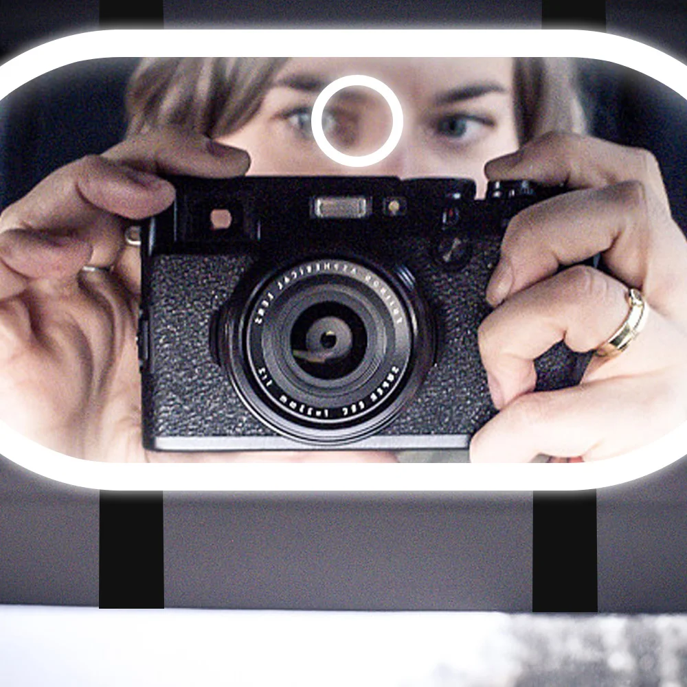 BM018 Led Light Car Vanity Sun Visor Makeup Leatherwear Shell Mirrors Hanging With Lights For Car