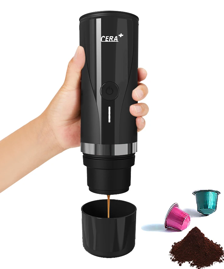 Portable Electric Espresso Machine with 3-4 Min Self-Heating, 20 Bar Mini Small 12V 24V Car Coffee Maker, Compatible NS Capsule