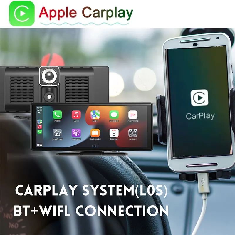 Car mounted intelligent screen 10.26-inch wireless Carplay Android auto mirror connection navigation driving recorder car camera
