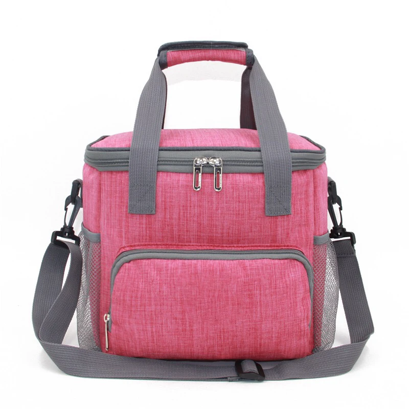 Custom LOGO Oxford Lunch Bag Shoulder Strap Handle Waterproof Thermal Multi Function Picnic Insulated Cooler Bag