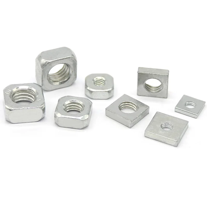 DIN557 Metric 304 Stainless Steel Square Nut Grade A2-70/A4-80 M3 M4 M5 M6 M12 Square Nut For Heavy Industry