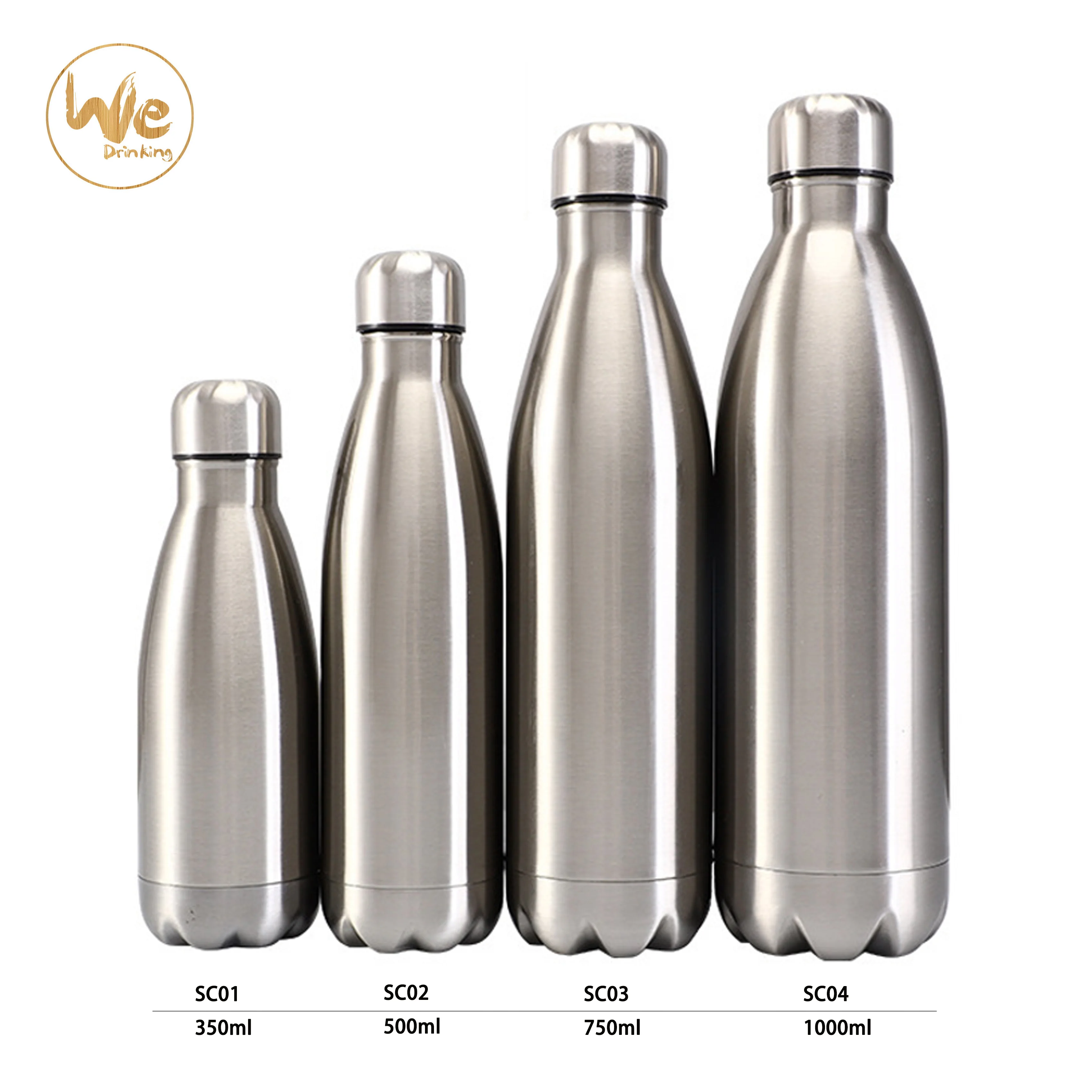 
500ML/17OZ In Stock Double Wall electroplate shiny Stainless Steel cola shaped Vacuum Insulated bottle thermos 