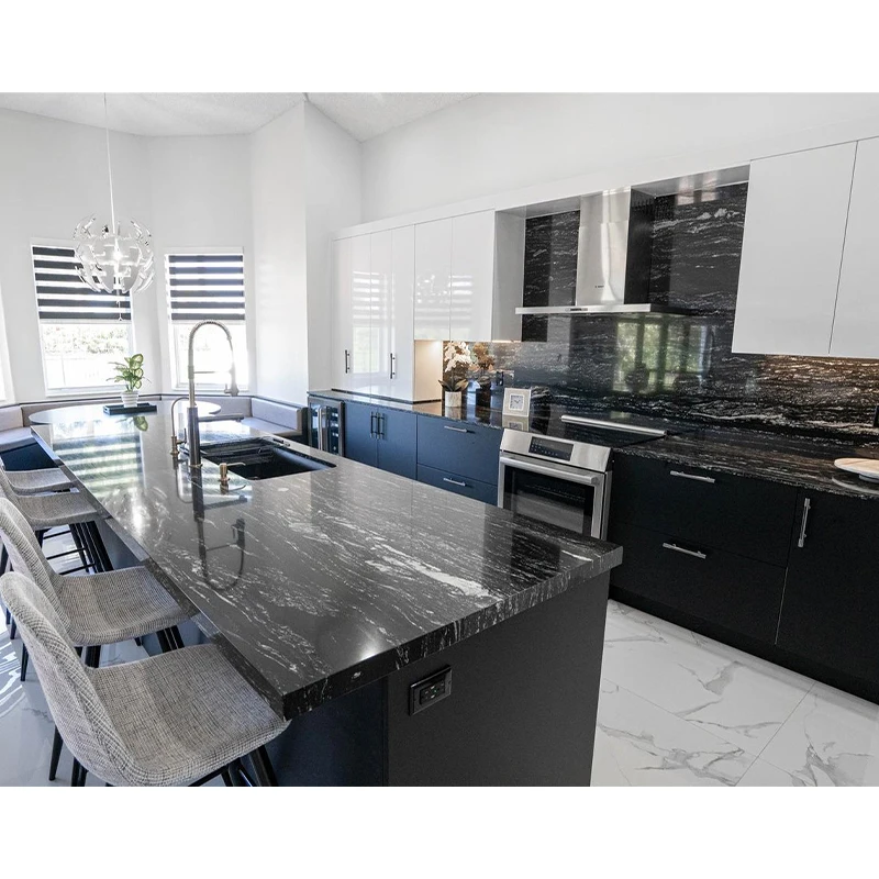 NICOCABINET современные персонализированные изысканные с атмосферой сердце единство остров столешница темный мрамор кухонные шкафы