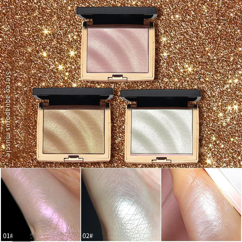 
HOJO Three-dimensional High light disk Repair face Bright muscle powder highlighter makeup Brighten up shadow 