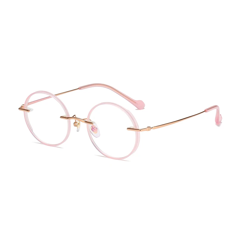 Ready to Ship Round Titanium Optical Frame Light High Quality Retro Cute Student Eyewear Eyeglass Frames for Girl Woman