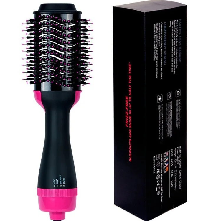 Professional Grade Hair Dryer Brush with Ceramic Handle Portable Ionic Hot Air Roller Comb Electric Battery Powered New Release!