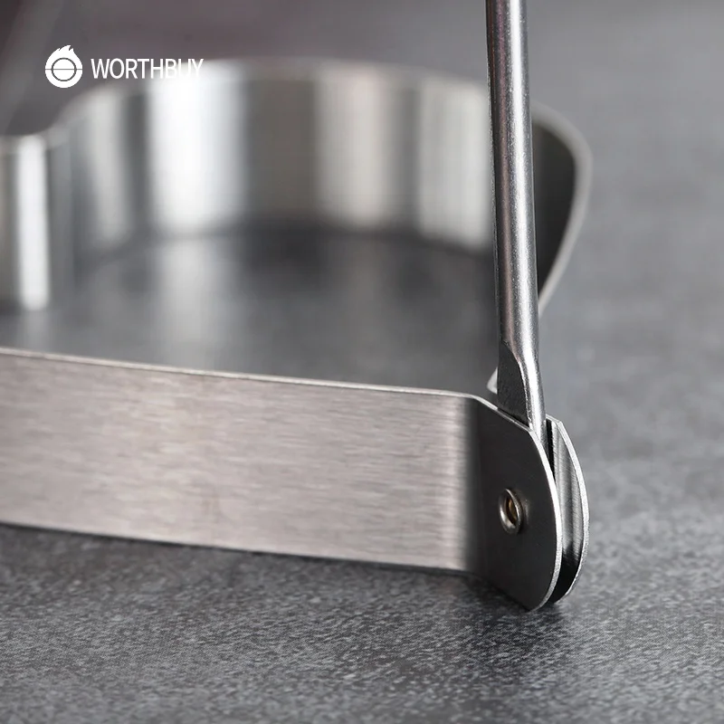 WORTHBUY 5 Pcs/Set Cute Stainless Steel Egg Pancake Forms Kitchen Egg Cooker Maker Tools Fired Egg Molds