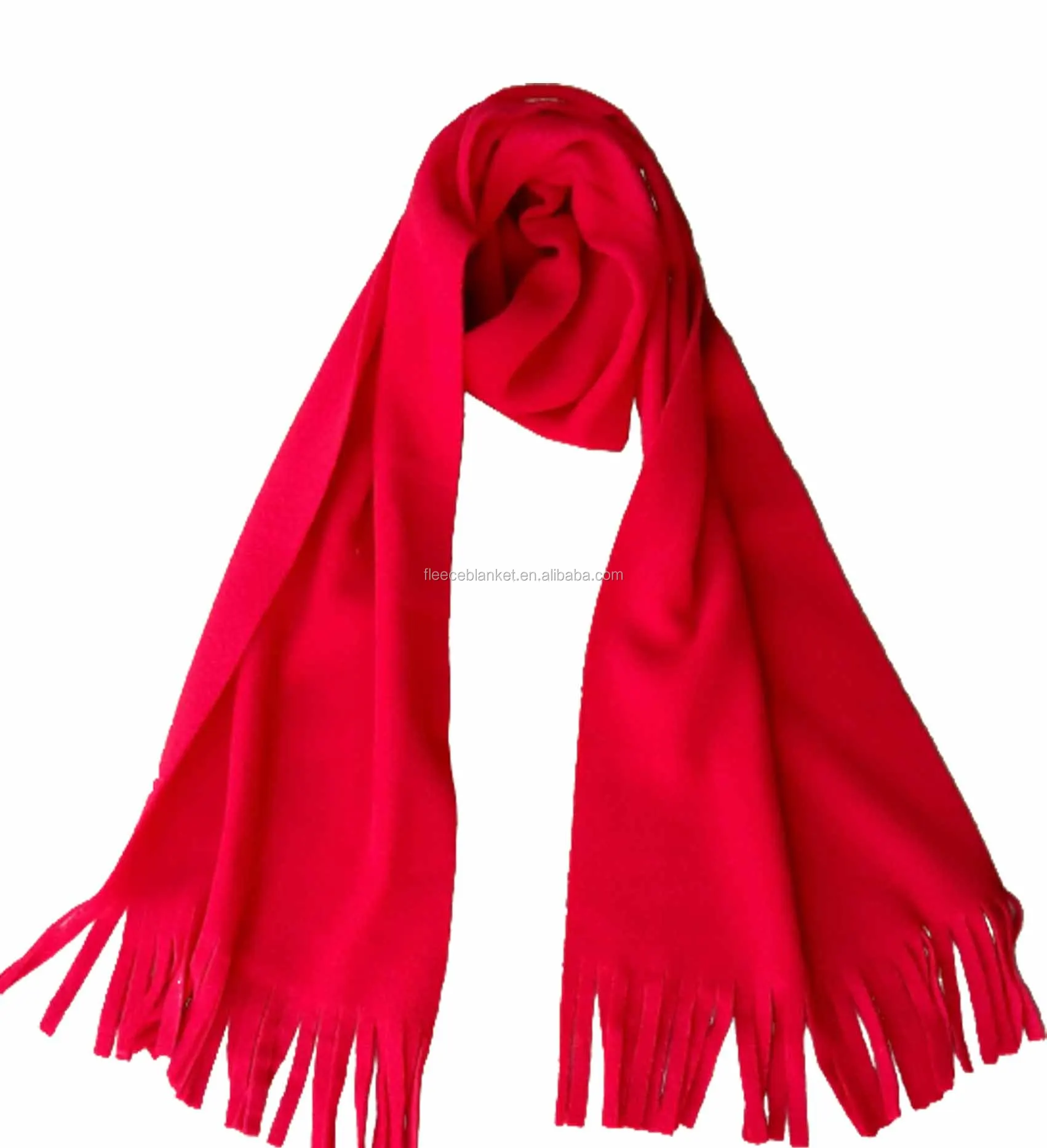 Wholesale Cheap Red Winter Polar Fleece Scarf Double Layer Scarf