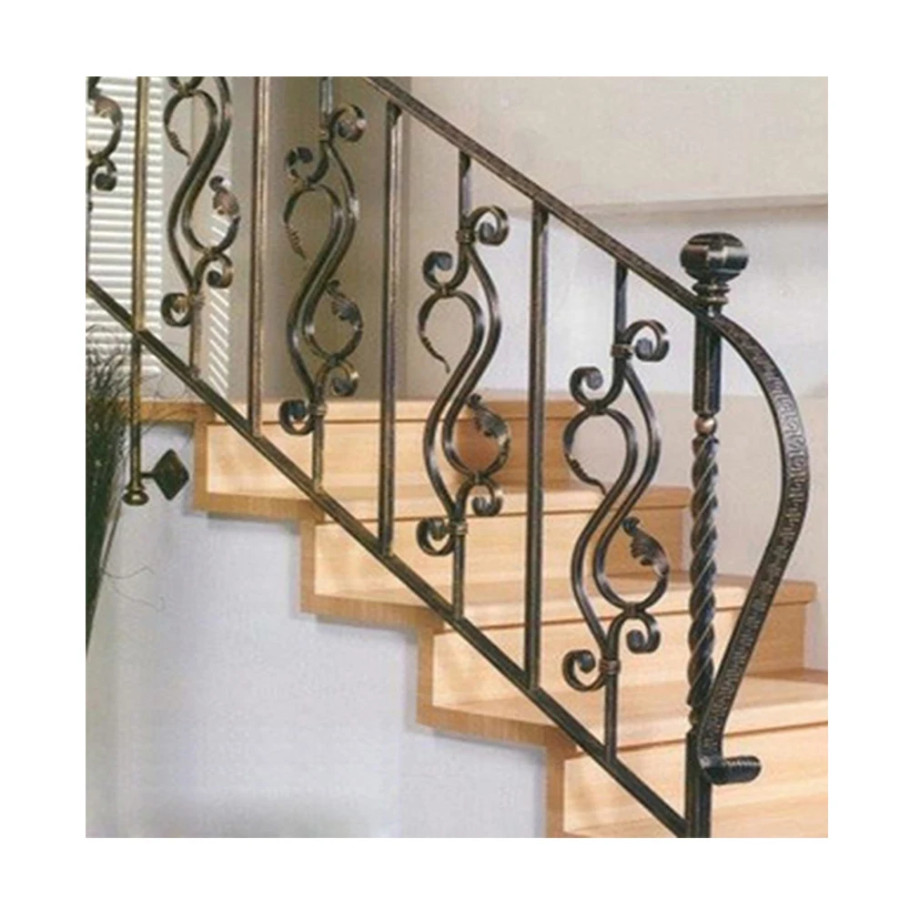 External metal balustrade / Outdoor wrought iron stair railing / exterior aluminum fence