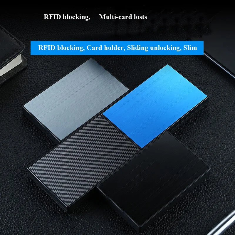 Newest Personalized Designer Coin Metal Aluminum Custom Slim Automatic Pop up Carbon Fiber Credit  Card Holder Wallets Men