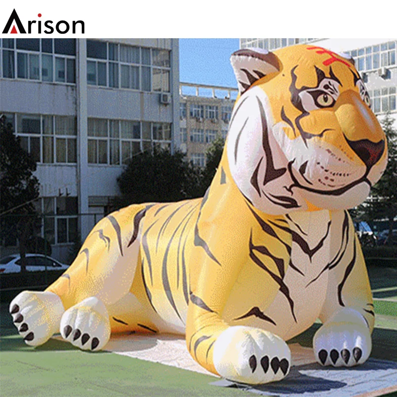 LED light illuminated OEM custom big huge giant inflatable tiger for zoo park square decoration animal