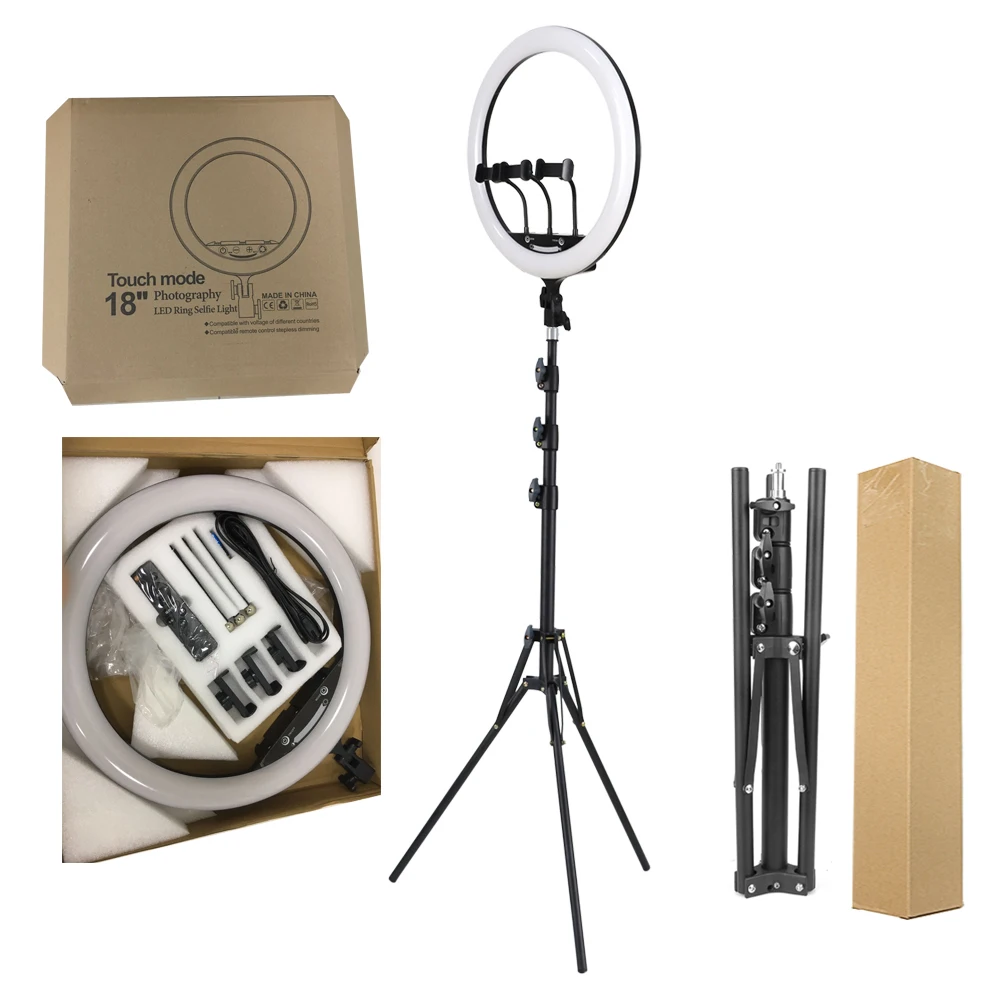 dimmable 18inch makeup light ring Professional audio video lighting  led ring light kit for youtube  R8817-18