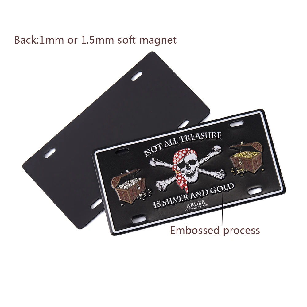 Custom aluminum car license plate China Wholesale Waterproof Metal 3d Aluminum Souvenir Fridge Magnet