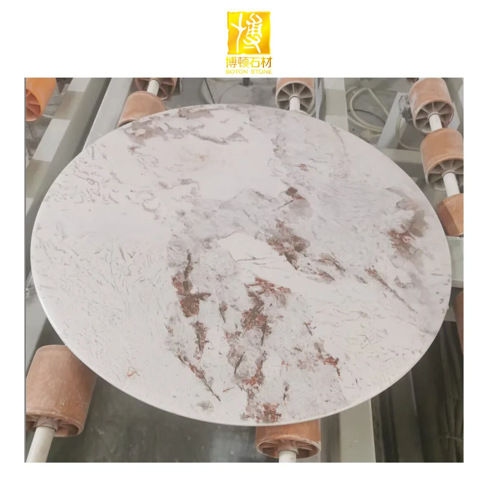 Artificial stone coffee tables inkjet marble round dinning tables