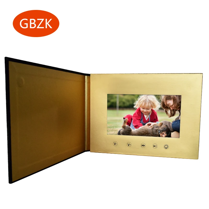 7 inch video brochure for advertising, best sell video book of 7 inch IPS LCD, factory video gift greeting box