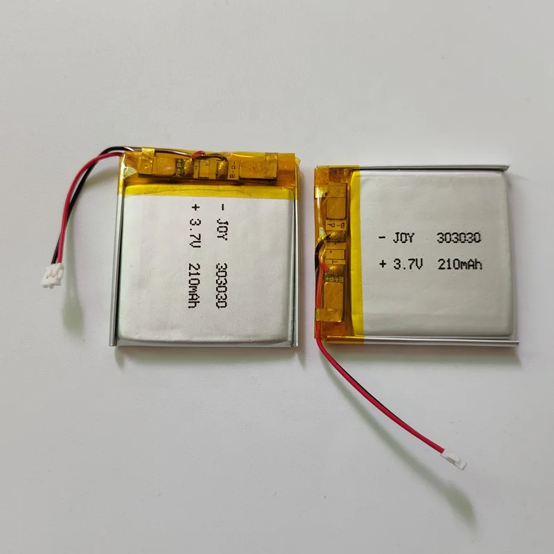 Hot sell 303030 3.7V 210mAh rechargeable li-polymer battery with pcb for electronic products