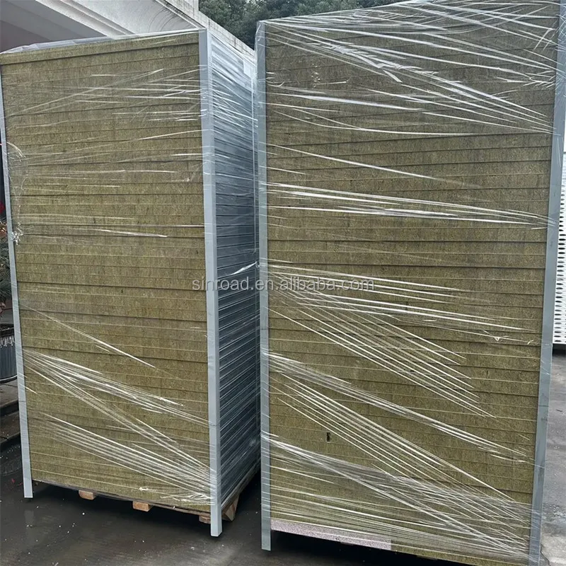 Thermal insulation Fireproof rock wool sandwich panel for roof and wall partition