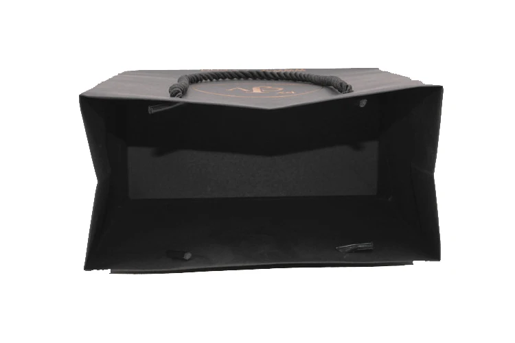 
Wholesale Custom Printed Black Design Kraft Paper Bag with your Own Logo for Wine Garment Skirt Jackets Coats Packaging 