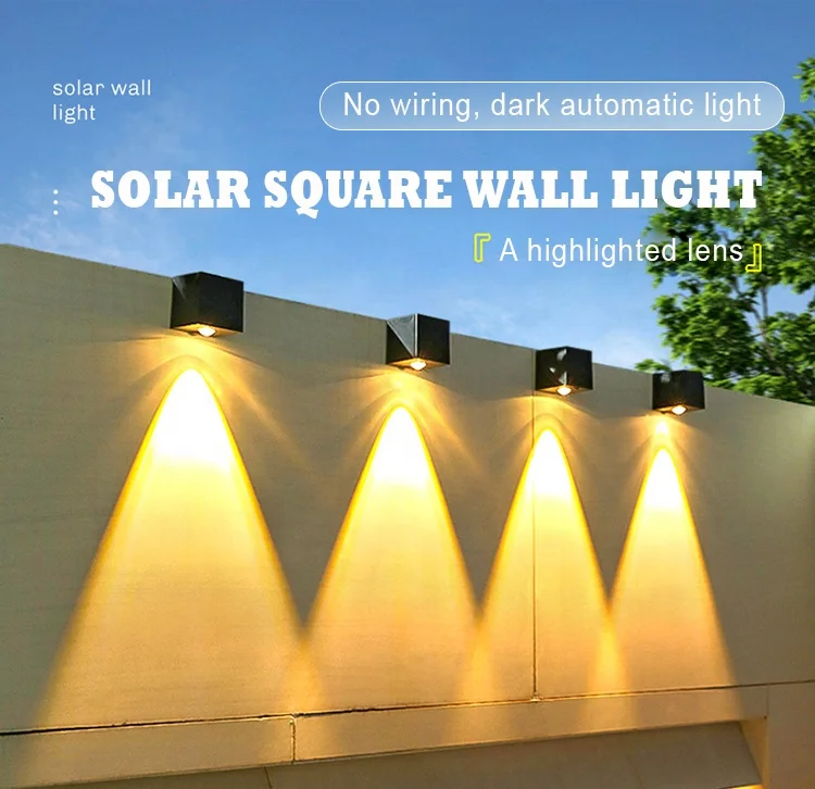 Howlighting Outdoor Court Garden Wall Railing Decorative Lamp House Balcony Terrace Atmosphere Lamp Wall Washer Solar Wall Lamp