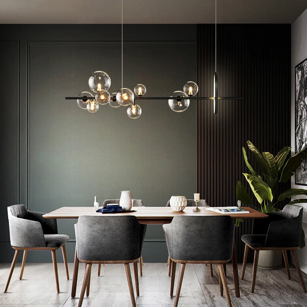 g9 led Postmodern Iron Glass Round LED Lamp LED Light.Pendant Lights.Pendant Lamp.Pendant light For Dinning Room