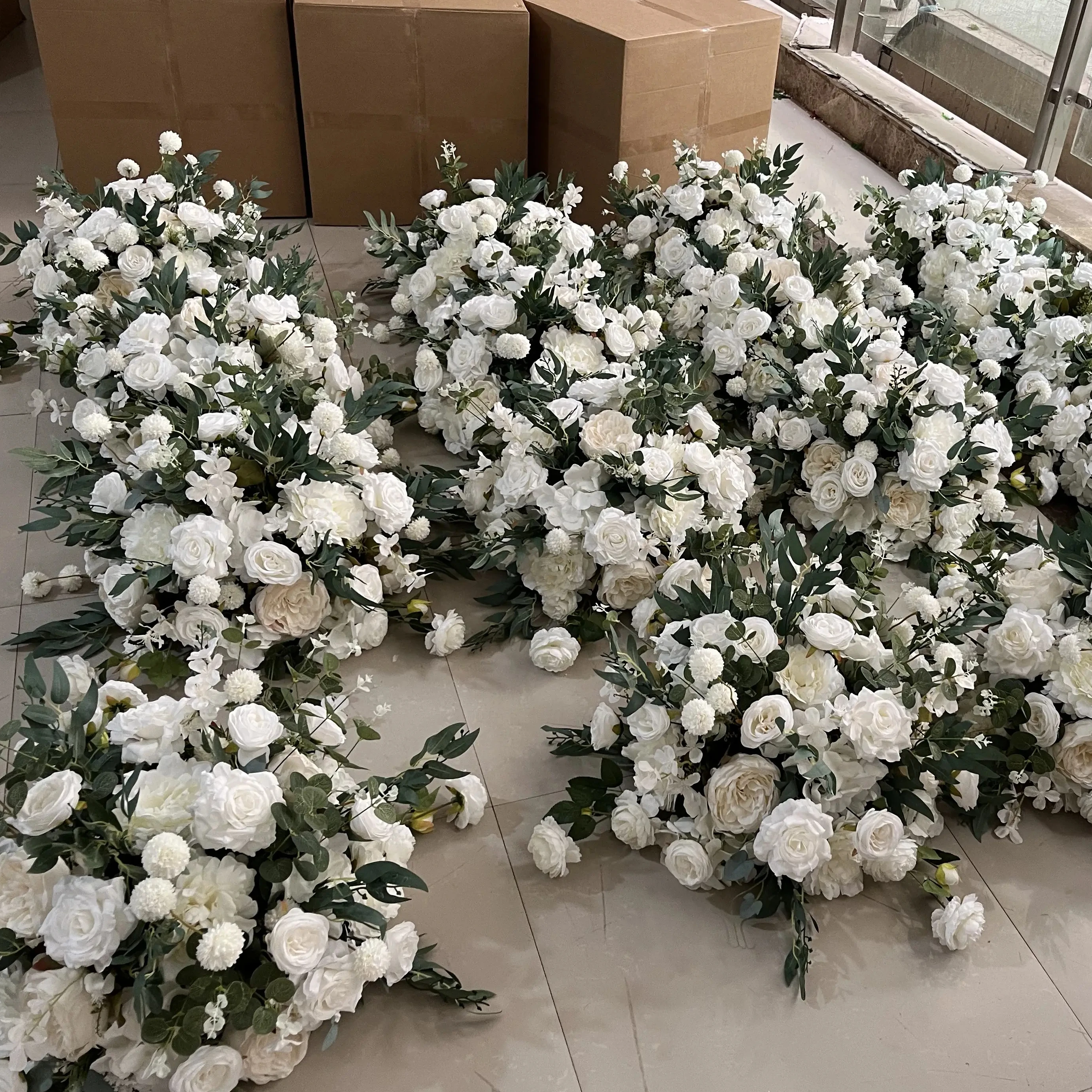 KL-FC92 OEM Factory high quality artificial white flowers ball center piece flower centerpieces for wedding table arrangement
