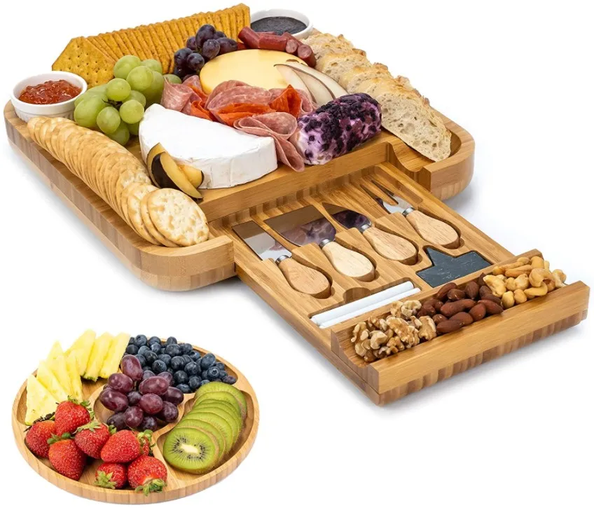 Wooden Bread Bamboo Cutting Olive Cheese Chopping Acacia Kitchen Serving Solid Wood Boards