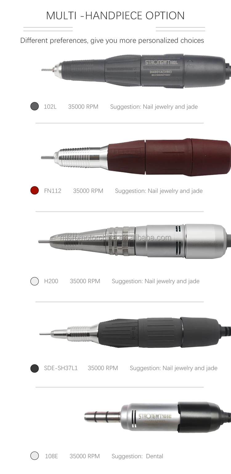 High Quality Factory Price strong 211 MAX machine Strong 102L electric nail drill machine special  manicure pedicure nail drill