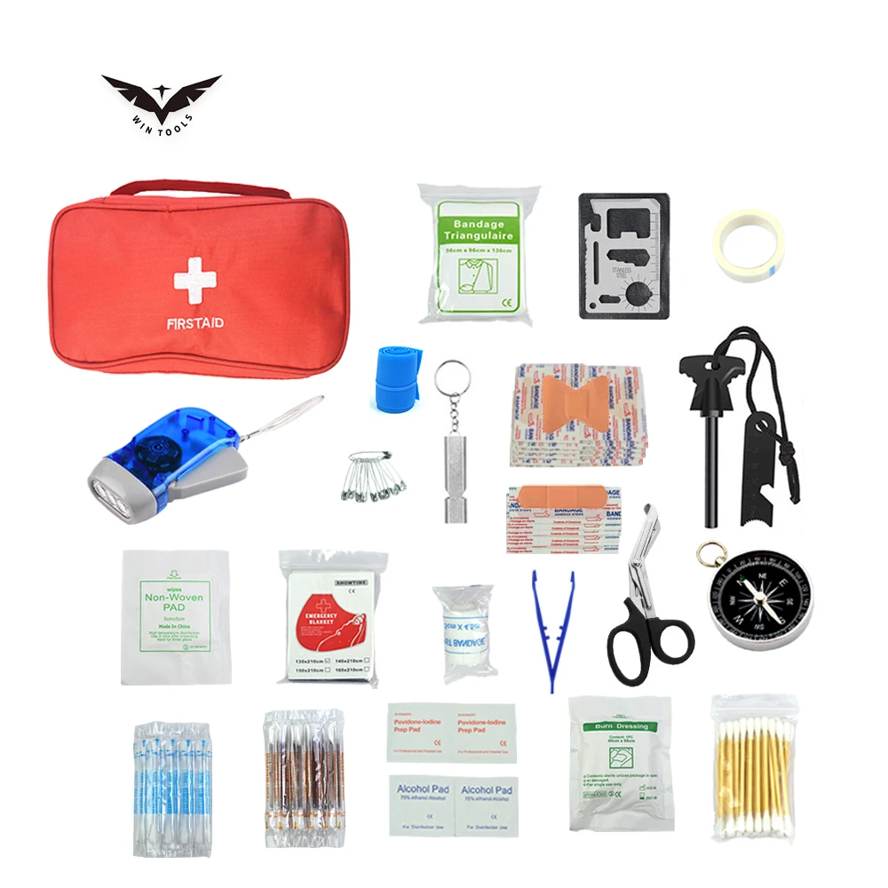 Portable Essential Injuries Medical Emergency Equipment Outdoor Survival Kits First Aid Kit for Car Kitchen Camping