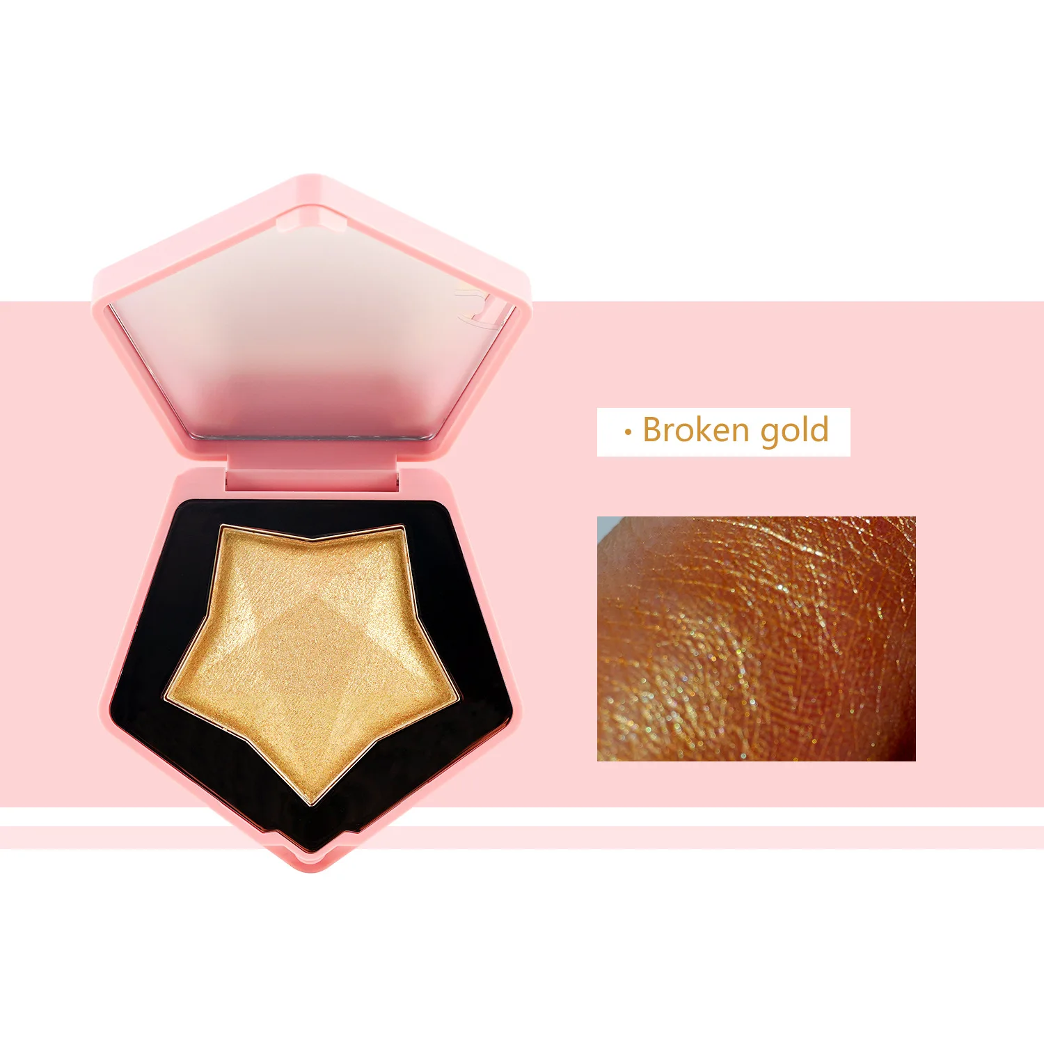 Private Label  Glitter Highlighter Star Shape Highlighting Powder Makeup Blush Highlighter Makeup