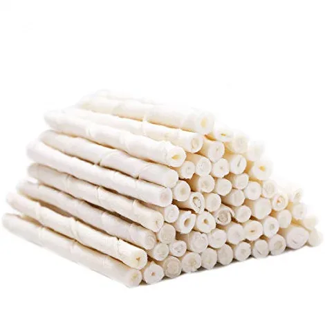 Natural Rawhide Roll Twist Sticks 9-10 Inches Dog Treat Custom size