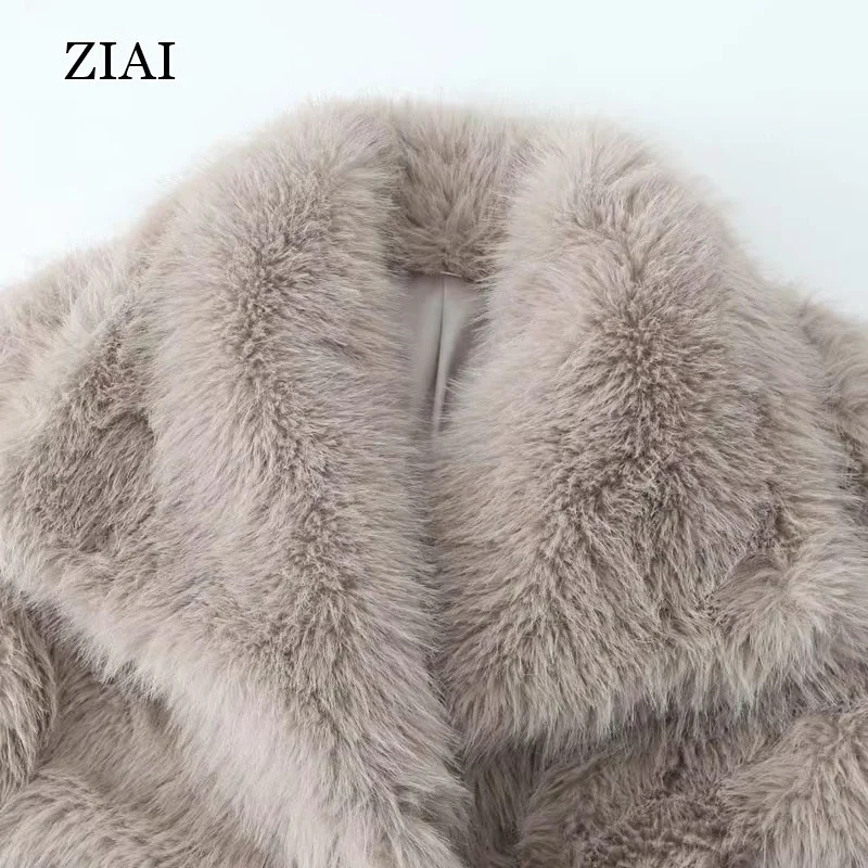 2024 Wholesale Fashion Ladies Fake Fur Coat Winter Women Custom Faux Fur Jacket Warm Faux Fur Coat for Women