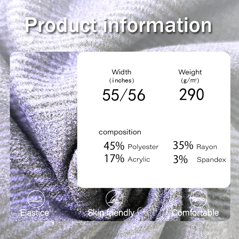 Custom HIGG 290GSM Woven Rayon Polyester Acrylic Fabric Stretch Plaid Blended TR Functional Fabric For Home Textile Clothing