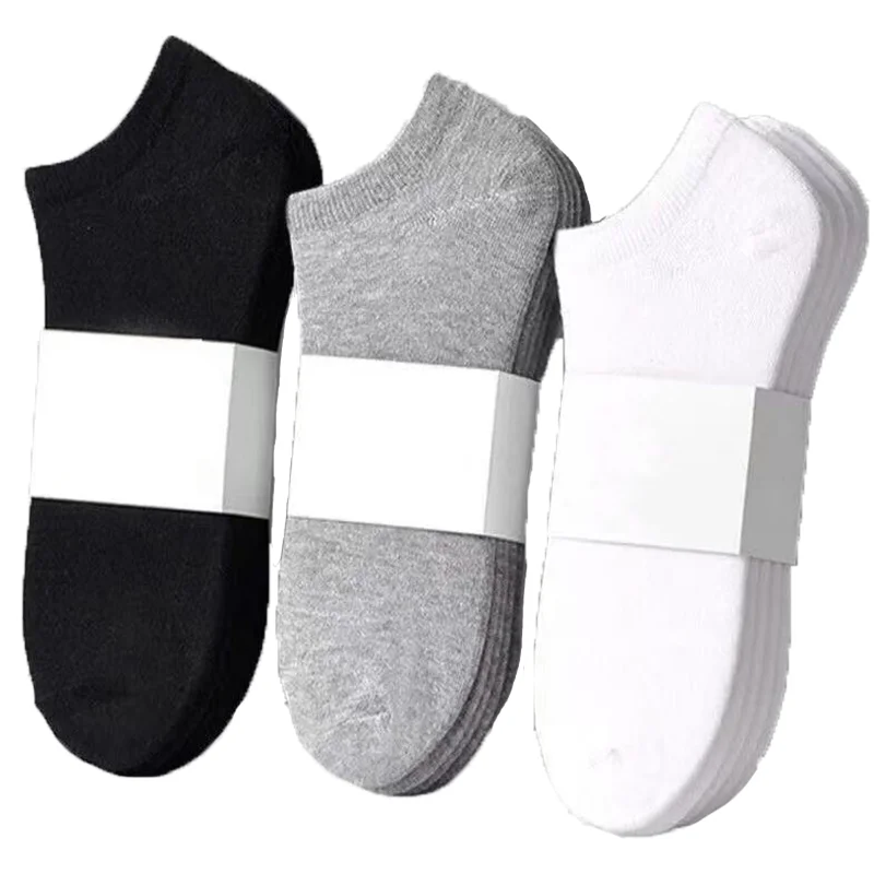 Wholesale Cheap No Show Socks Solid Color Black White Gray Breathable Comfortable for Men Women Unisex Sport Business