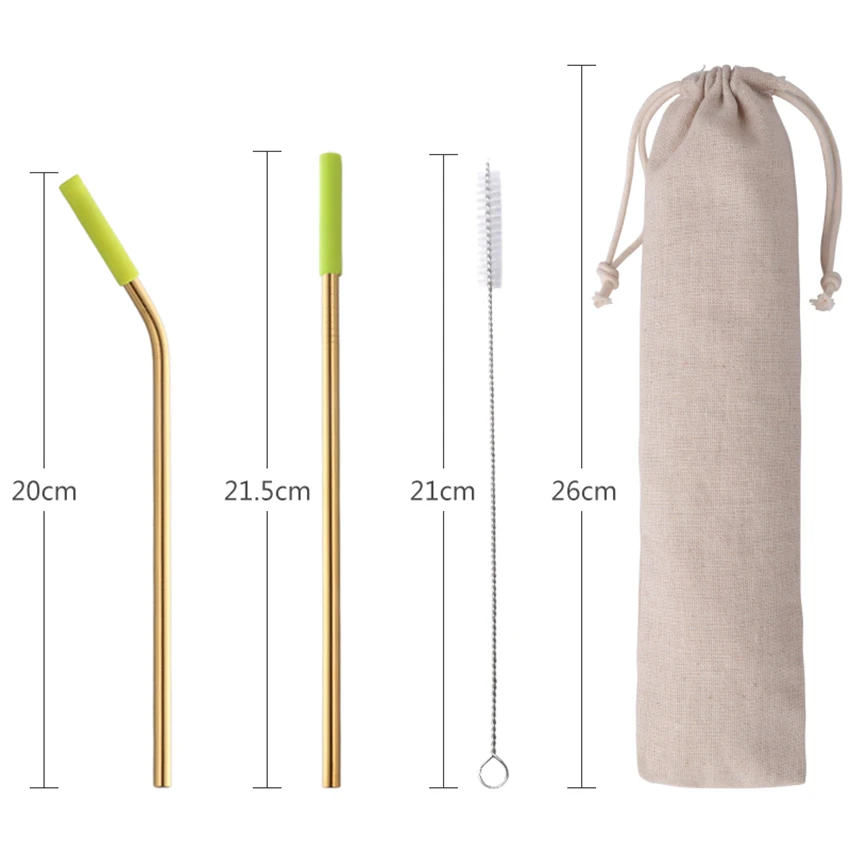 Factory wholesale bar accessories food grade 304 metal stainless steel straw reusable