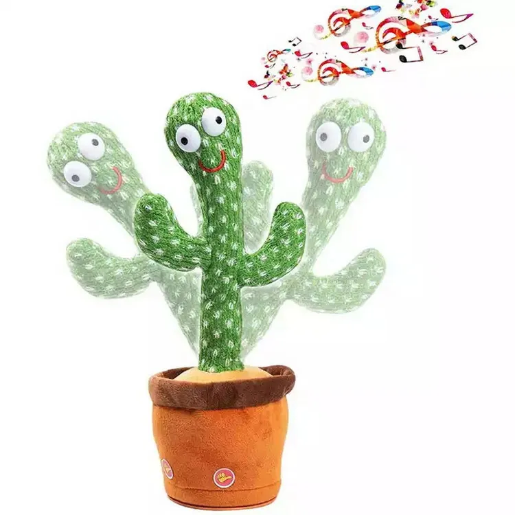 wholesale 32cm kids Electronic Fnny Musical Sing Dancing talking Cactus Toys Interactive talking with color box