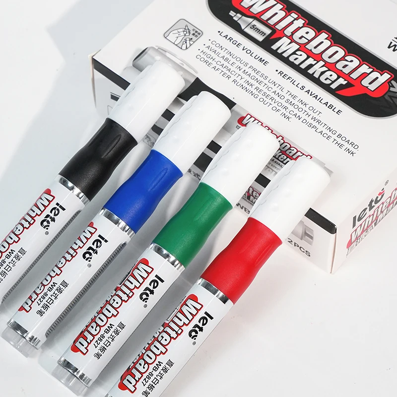 4 colors 5mm tip easy erase writing fluently straight liquid refillable whiteboard marker for customized