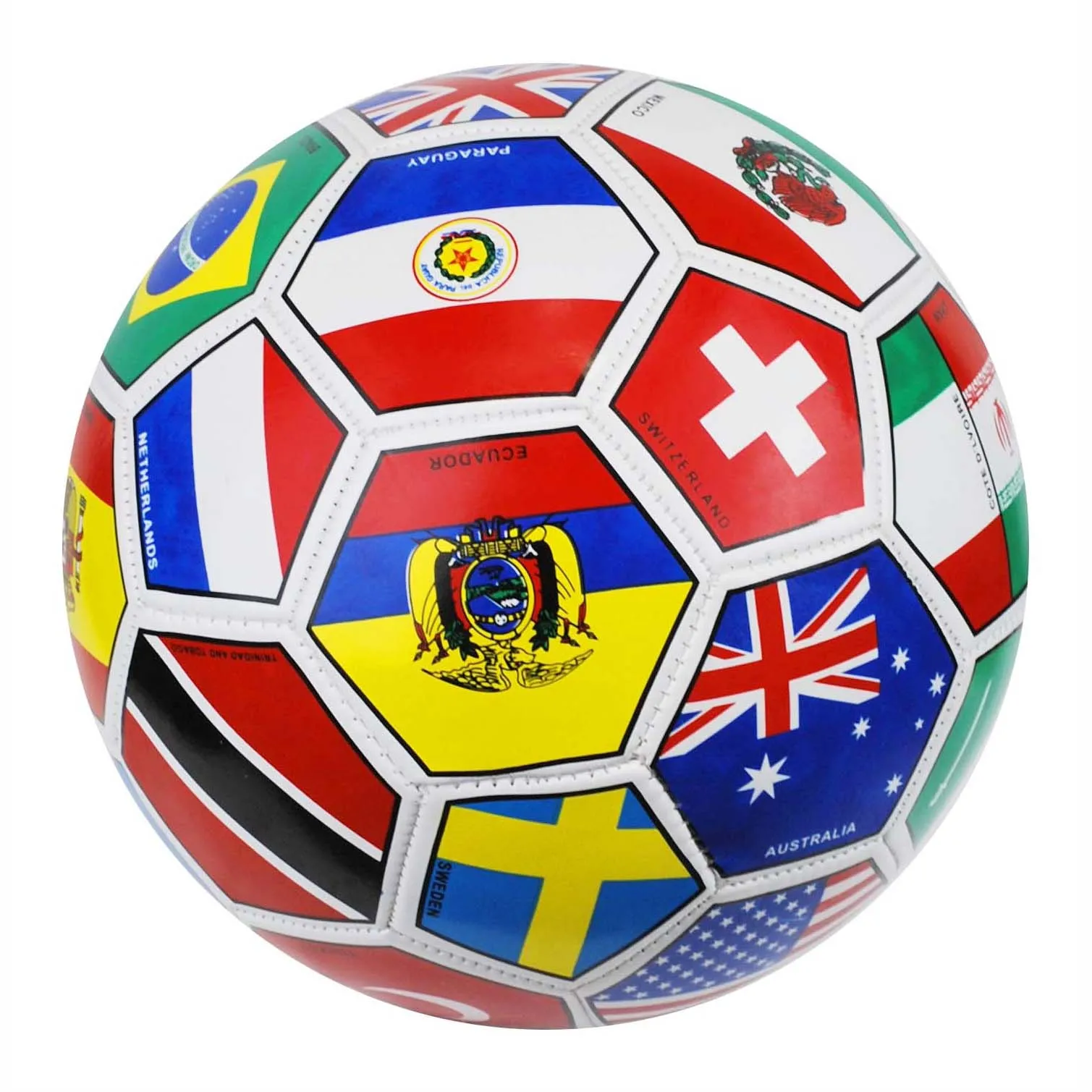 2022 Stock PVC leather machine stitched country flag soccer ball official size 5 football ball pelota de futbol