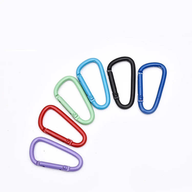 Wholesale Custom Logo 5# Aluminum Alloy Carabiner Hook Colorful Carabiner Clips Strong Climbing Carabiner