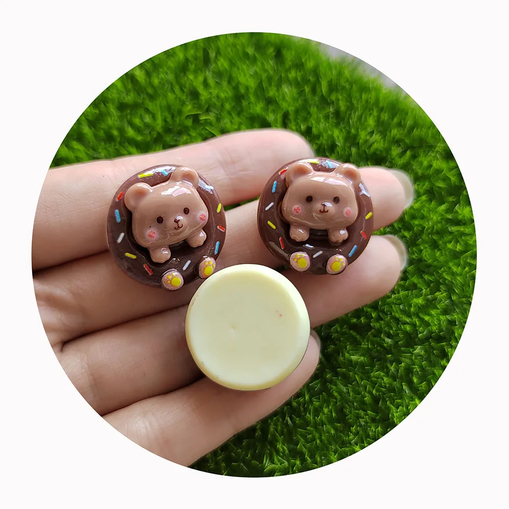 Мини 20 мм из смолы мультфильм животных орнамент плоская спинка 100 шт. DIY аксессуары для изготовления ювелирных изделий с плавательным кольцом лягушка медведь утка