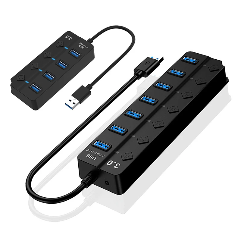 Док-станция Usb 3 0 разветвитель многопортовый адаптер 7 портов концентратор 2 с адаптером питания для