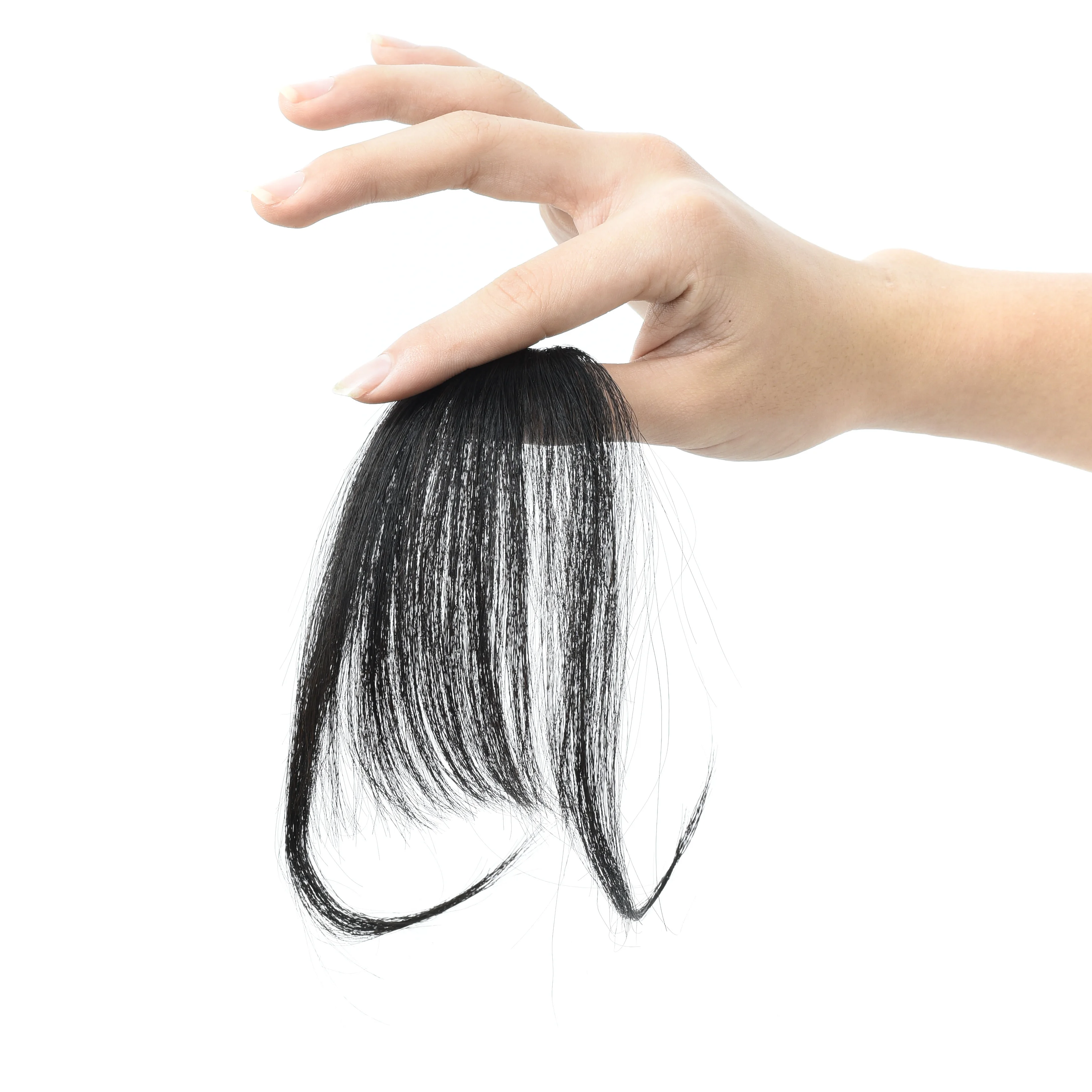 Накладная челка с клипсой, накладные Человеческие волосы Remy, цельная Передняя аккуратная воздушная челка, прямая плоская челка с клипсой