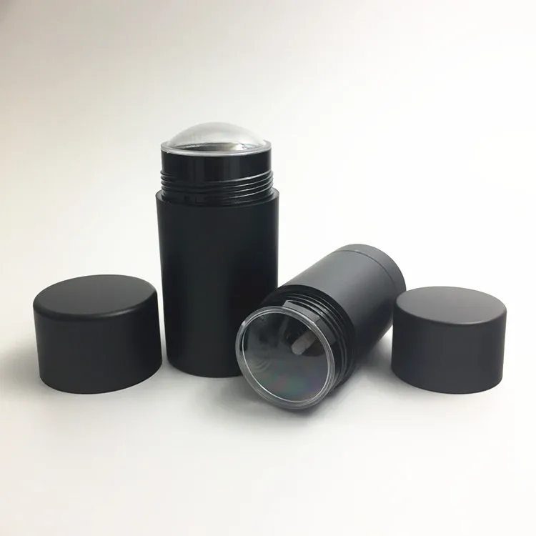 6g/15g/30g/50g/75g rubber finish matte black round twist up cosmetic empty  deodorant stick container