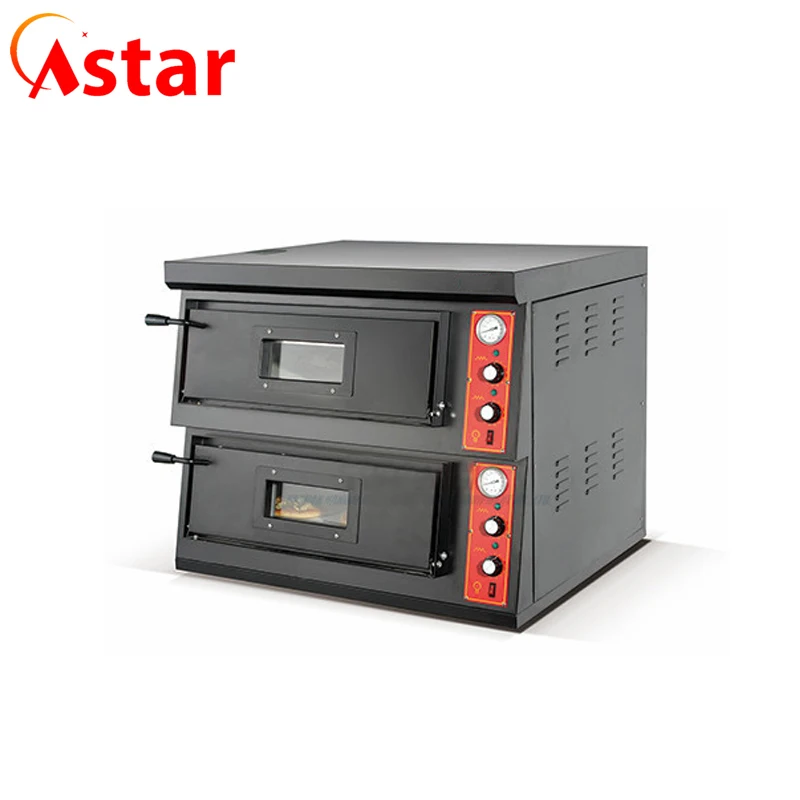 Пекарское кухонное оборудование двухслойная керамическая настольная газовая печь для пиццы ресторана