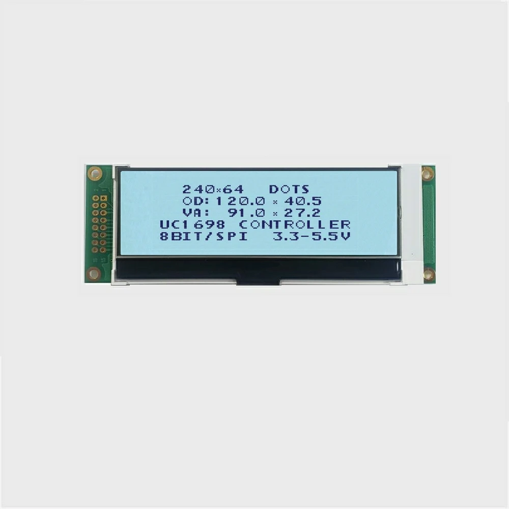3 days lead time 128x64 192x64 240x64 lcd graphic display fstn display panel spi 8 bit sunlight readable 24064 graphic lcm
