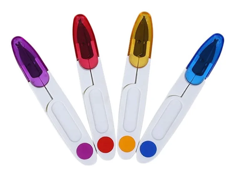 Embroidery Cross-Stitch Craft Thread Cutter Yarn Scissor with Protective Cover Sewing Scissors Clothes Thread