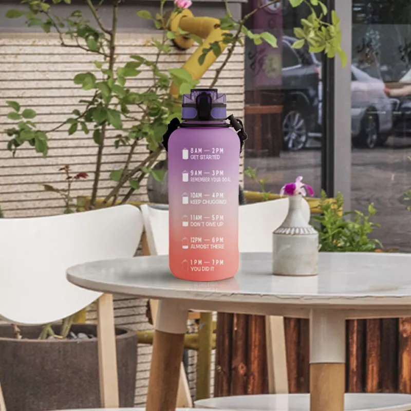 Eco friendly Products 2 Liter Water Bottle Supplier Motivational Plastic Tritan Water Bottles With Time Marker botella de agua