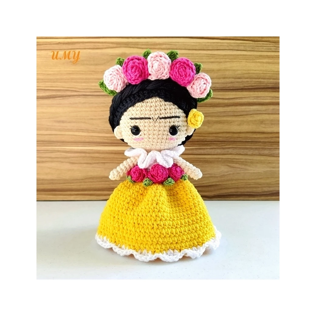 Mexican Handcraft Custom Figurine Plushie Kahlo Decor Kids Hand Knitted Amigurumi Baby Soft Toys Handmade Art Crochet Doll